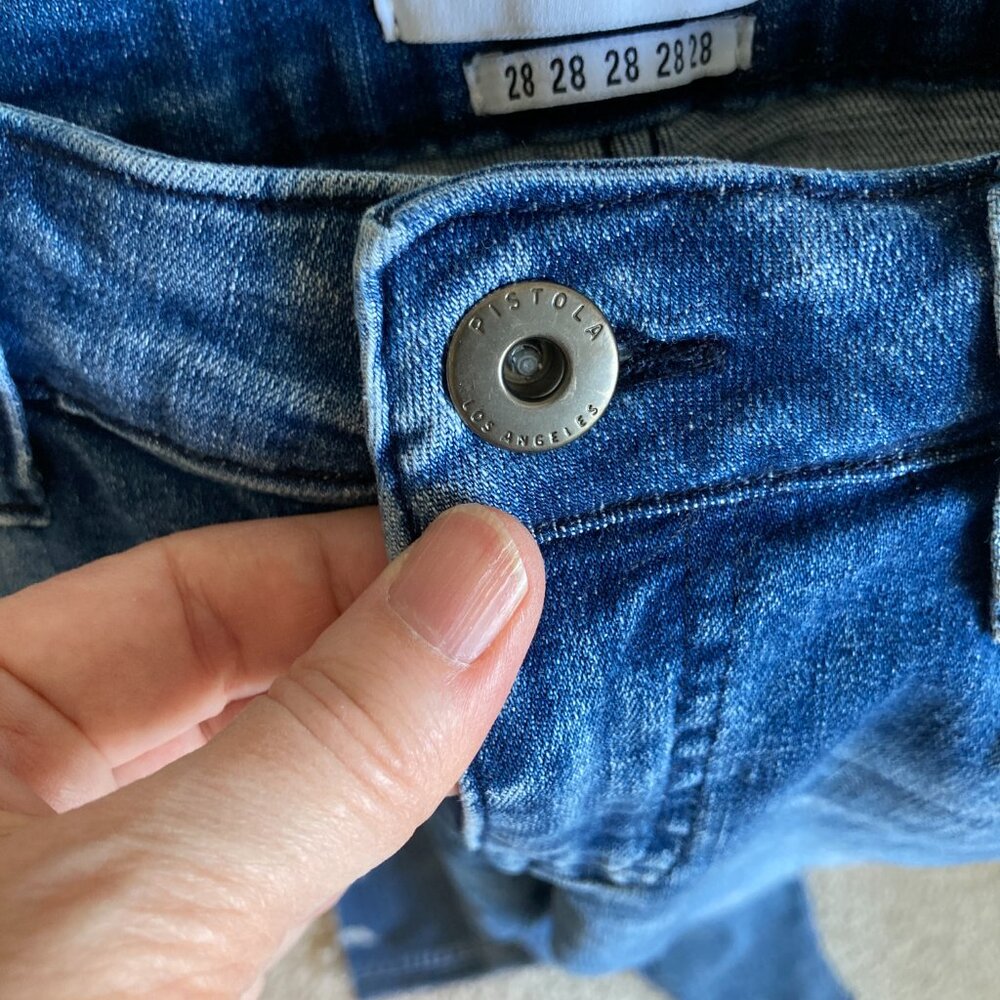 Pistola Jeans Womens Size 28 Blue Skinny Ankle Distressed Mid Rise Pants Denim - Picture 6 of 8